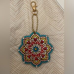 Mandala diamond keychain